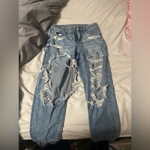 American Eagle Ripped Stretch Mom Jeans